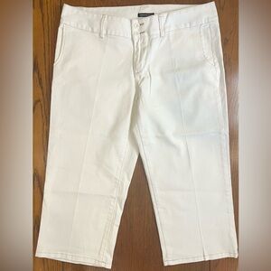 Axcess Stretch Relaxed Fit Wide Leg Cropped Denim Jeans Cotton White Size 16